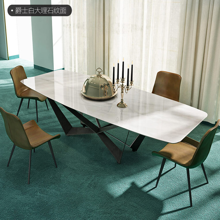 Nordic Ceramic Rectangular Simple Postmodern Dining Table 